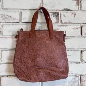 Antik Kraft brown floral design purse